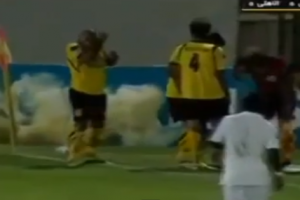 Video: Soccer Player Handles a Grenade