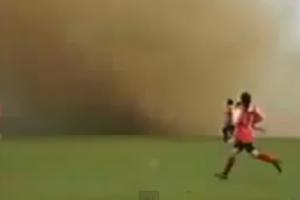 Video: Soccer Teams Play On During Tornado