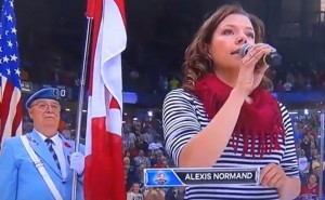Performer-Alexis-Normand-sings-at-the-Memorial-Cup-on-Saturday-Sportsnet